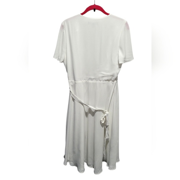 Lulu's Rise To The Occasion White Midi Wrap Dress Size Small - Picture 4 of 10